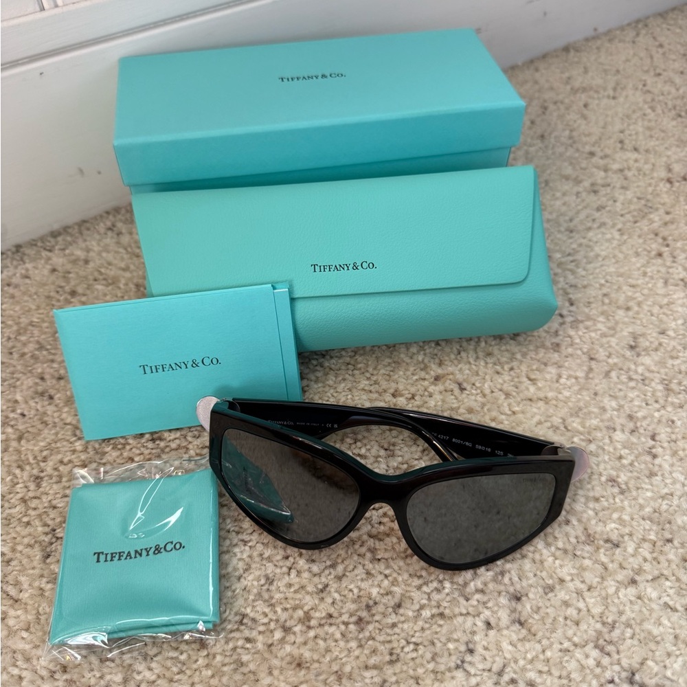 Tiffany & Co. Black Sunglasses with Blue Case